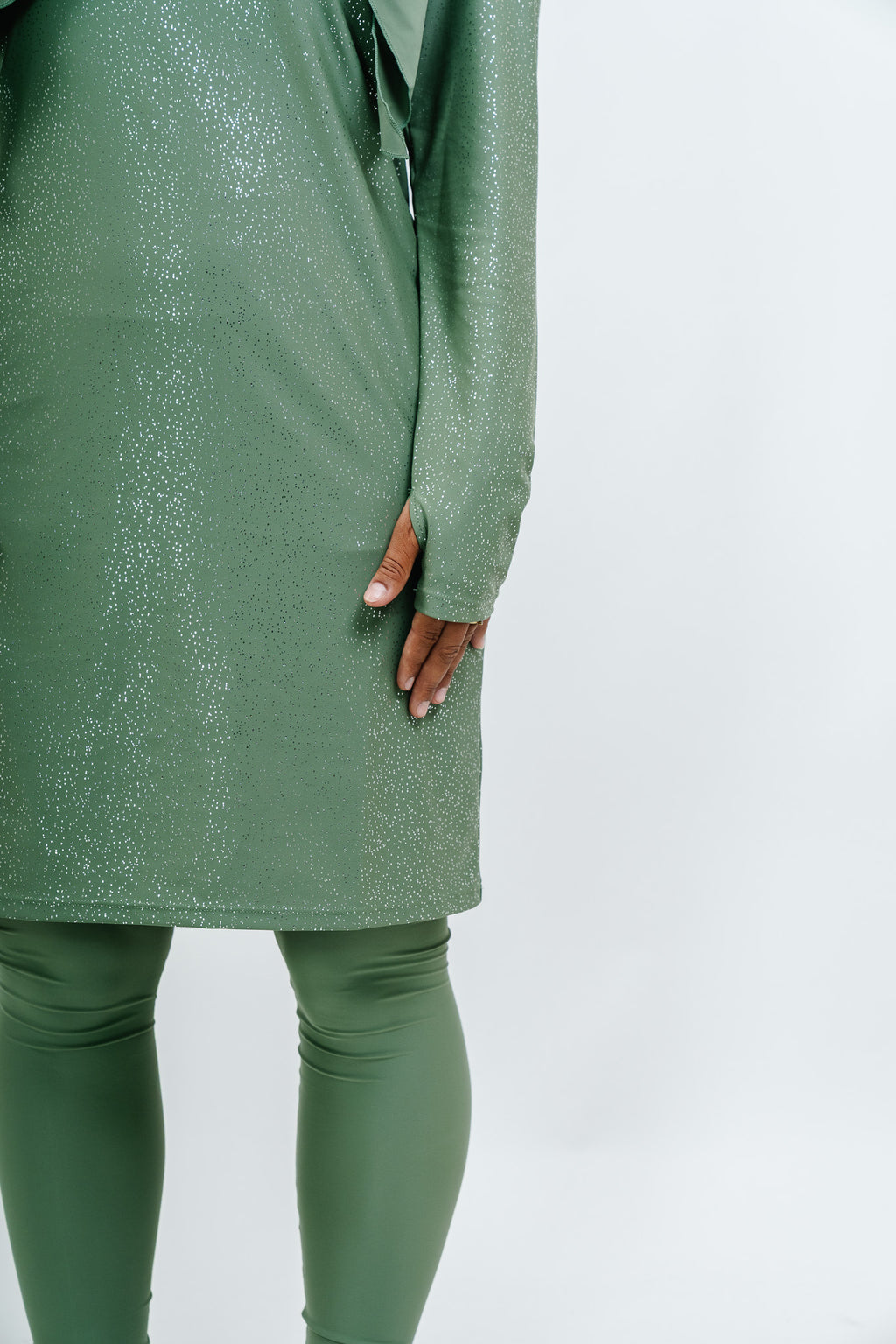 Burkini Glitter Vert Sauge - vue de face