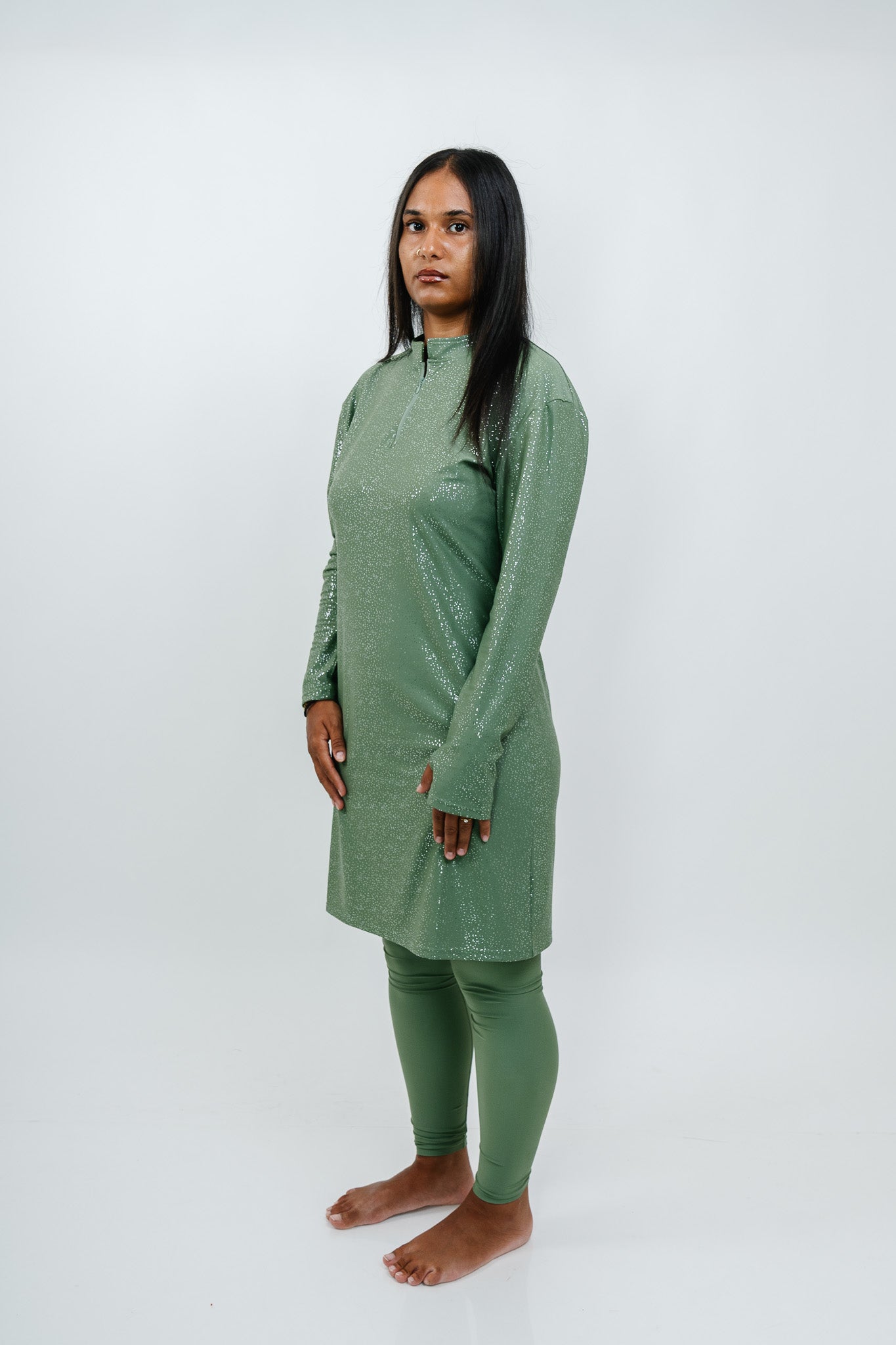 Burkini Glitter Vert Sauge - vue de dos